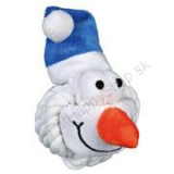 Dopredaj - Trixie Vianočná lanová lopta s tvárou Snehuliak 11cm