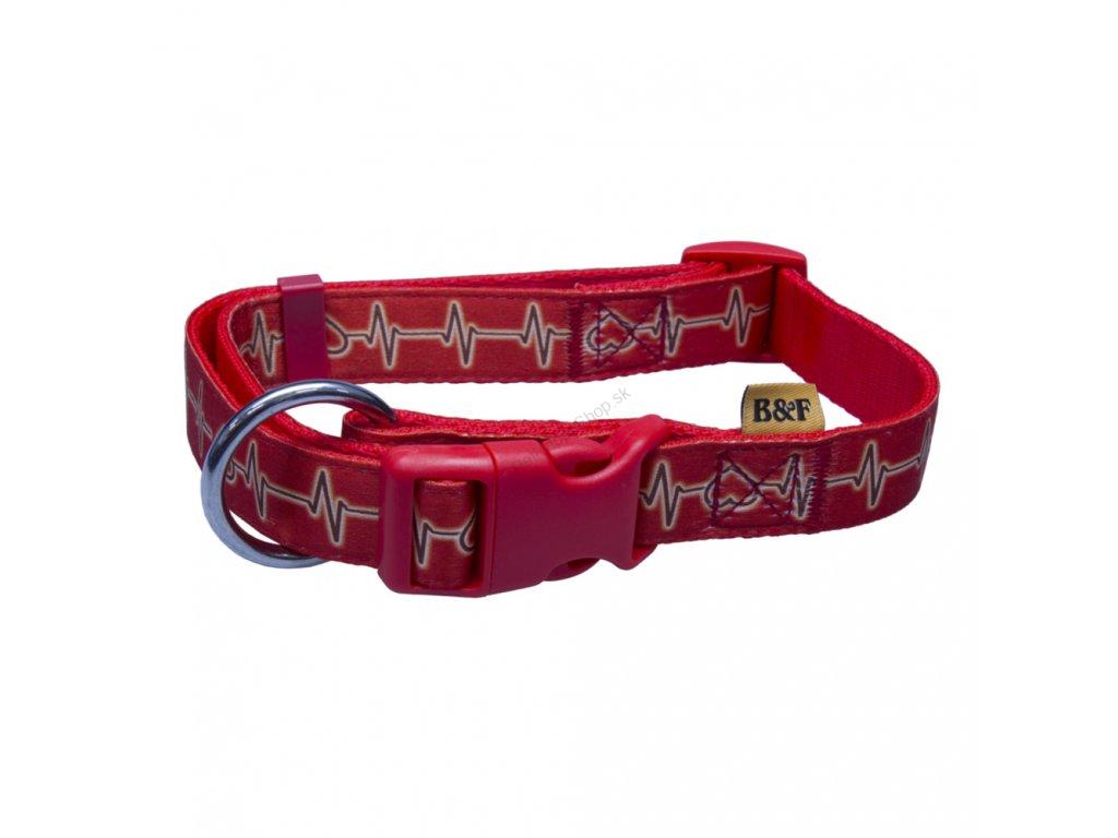 Nylonový obojok - popruh EKG červený 38 až 60 cm / 20 mm