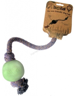 Lopta pre psa BecoBall s lanom EKO zelená veľ. L